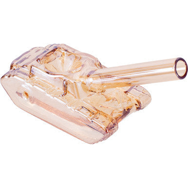 4" War Tank Hand Pipe - Clear by Green Flower - Wholesale