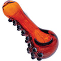 3.5in Red-Orange Tiny Eyeballs Glass Hand Pipe by Connection Store - Old HBH Wholesale - Wholesale