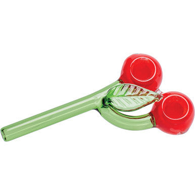 6in Double Cherry Glass Hand Pipe by Connection Store - Old HBH Wholesale - Wholesale