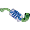 7in Green Coil Glycerin Sherlock Hand Pipe by Connection Store - Old HBH Wholesale - Wholesale