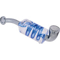 7in Smoke Grey Coil Glycerin Sherlock Hand Pipe by Green Flower - Wholesale