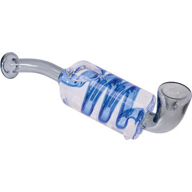7in Smoke Grey Coil Glycerin Sherlock Hand Pipe by Green Flower - Wholesale