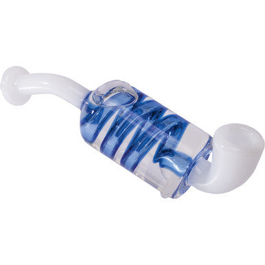 7in Jade White Coil Glycerin Sherlock Hand Pipe by Green Flower - Wholesale
