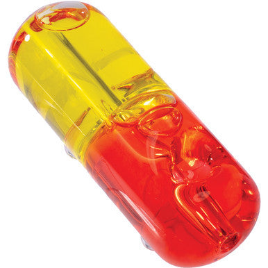 4.2in Sky Orange Glycerin Pill Hand Pipe by Connection Store - Old HBH Wholesale - Wholesale