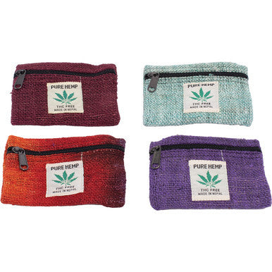 10Count Hemp Zipper Pouch - Various Colors by Connection Store - Old HBH Wholesale - Wholesale