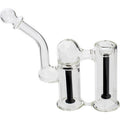 7in Double Chamber Bubbler - Black by Green Flower - Wholesale