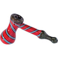 5in Red Stripe Dicro Hand Bubbler Pipe by Green Flower - Wholesale