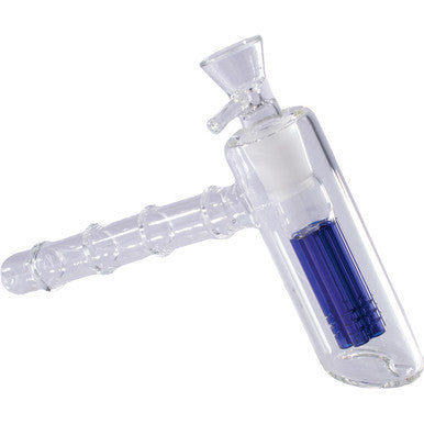 7in Blue Matrix Perc Torus Hand Bubbler Pipe by Connection Store - Old HBH Wholesale - Wholesale