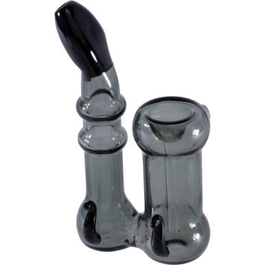 5in Smoke Double Horn Sherlock Hand Bubbler Pipe by Connection Store - Old HBH Wholesale - Wholesale