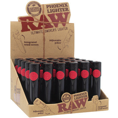 30Ct. Raw Phoenix Lighters With Adjustable Poker - by Green Flower - Wholesale