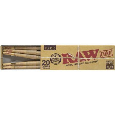 12 Ct. 20pk Raw Classic Cone - 70mm/24mm by RAW - Wholesale