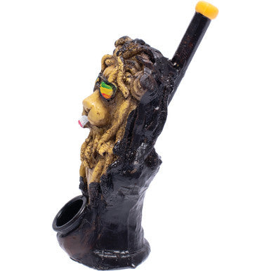 Rasta Lion Novelty Resin Pipe by Green Flower - Wholesale