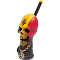 Rasta Skull Novelty Resin Pipe by Green Flower - Wholesale