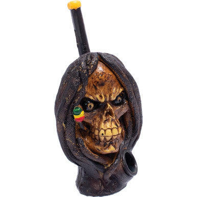 Rasta Reaper Novelty Resin Pipe by Green Flower - Wholesale