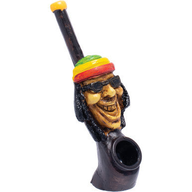 Rasta Happy Novelty Resin Pipe by Green Flower - Wholesale