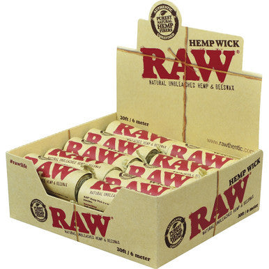 20Ct. Raw Hempwick 20ft Roll by RAW - Wholesale