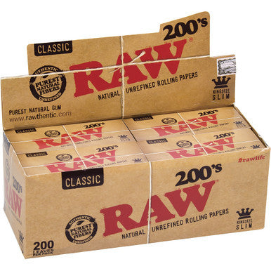 40 Ct. Raw Cla. King Slim 200 Leaves Per Pk. by Raw - Wholesale