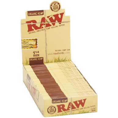 24 Ct. Raw Organic Hemp Papers 1.25" by Raw - Wholesale