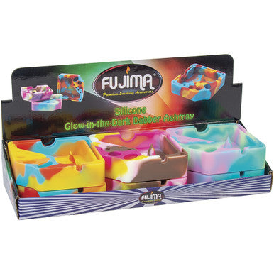 6ct. G / D Square Silicone Ashtray by Fujima - Wholesale