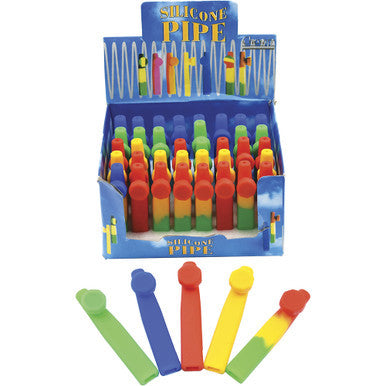 24Ct. Mini Silicone Tobacco Pipe With Lid 3.5" by Connection Store - Old HBH Wholesale - Wholesale