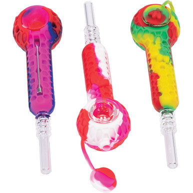 Silicone Pipe & Nectar Collector With Tool by Green Flower - Wholesale
