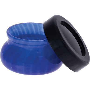 1.6In Blue Boro Glass Jar With Silicone Top - Us Color by Connection Store - Old HBH Wholesale - Wholesale