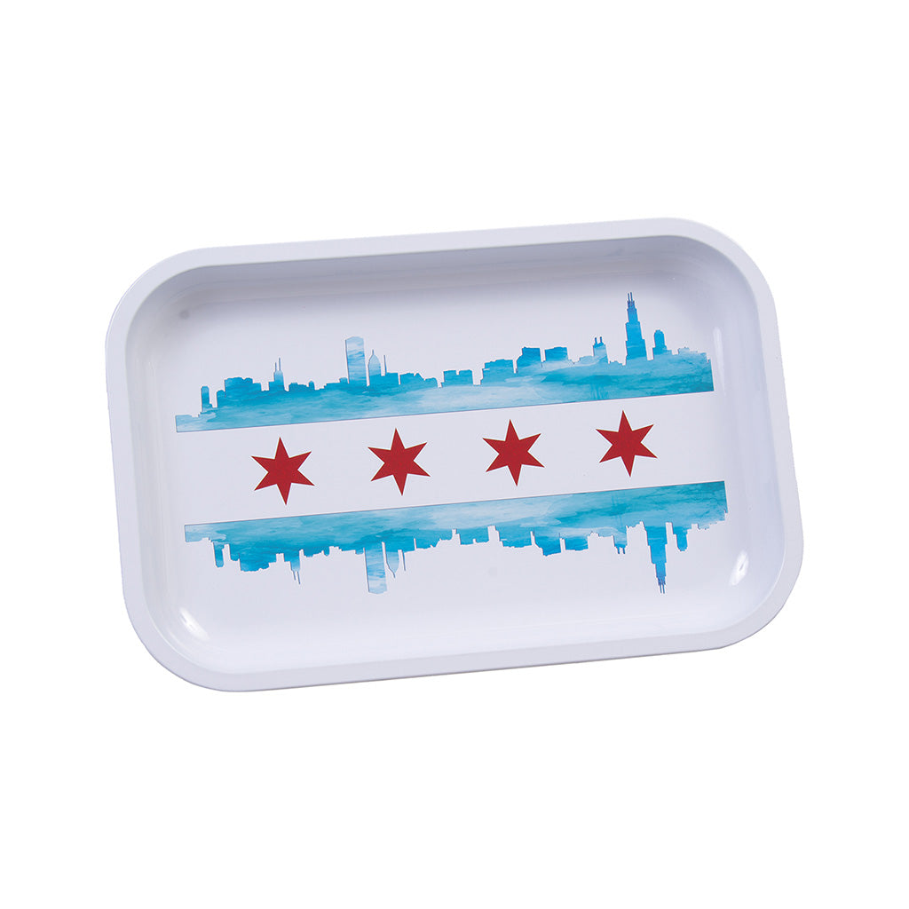 Small Chicago Flag Rolling Tray by Fujima - Wholesale