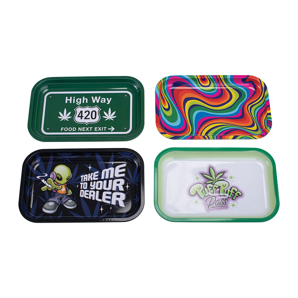 25ct Assorted Small Size Rolling Trays Wholesale | Fujima