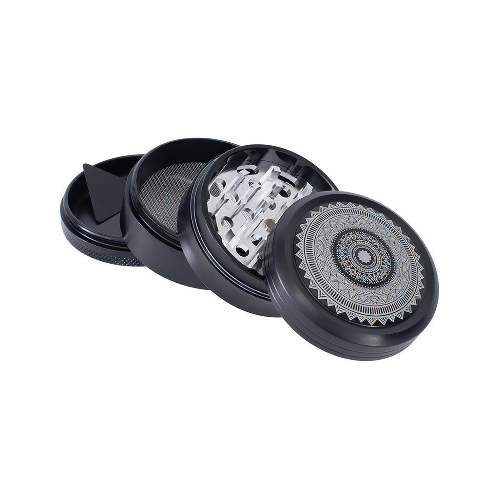 Black Mandela Design Grinder Wholesale | Green Flower