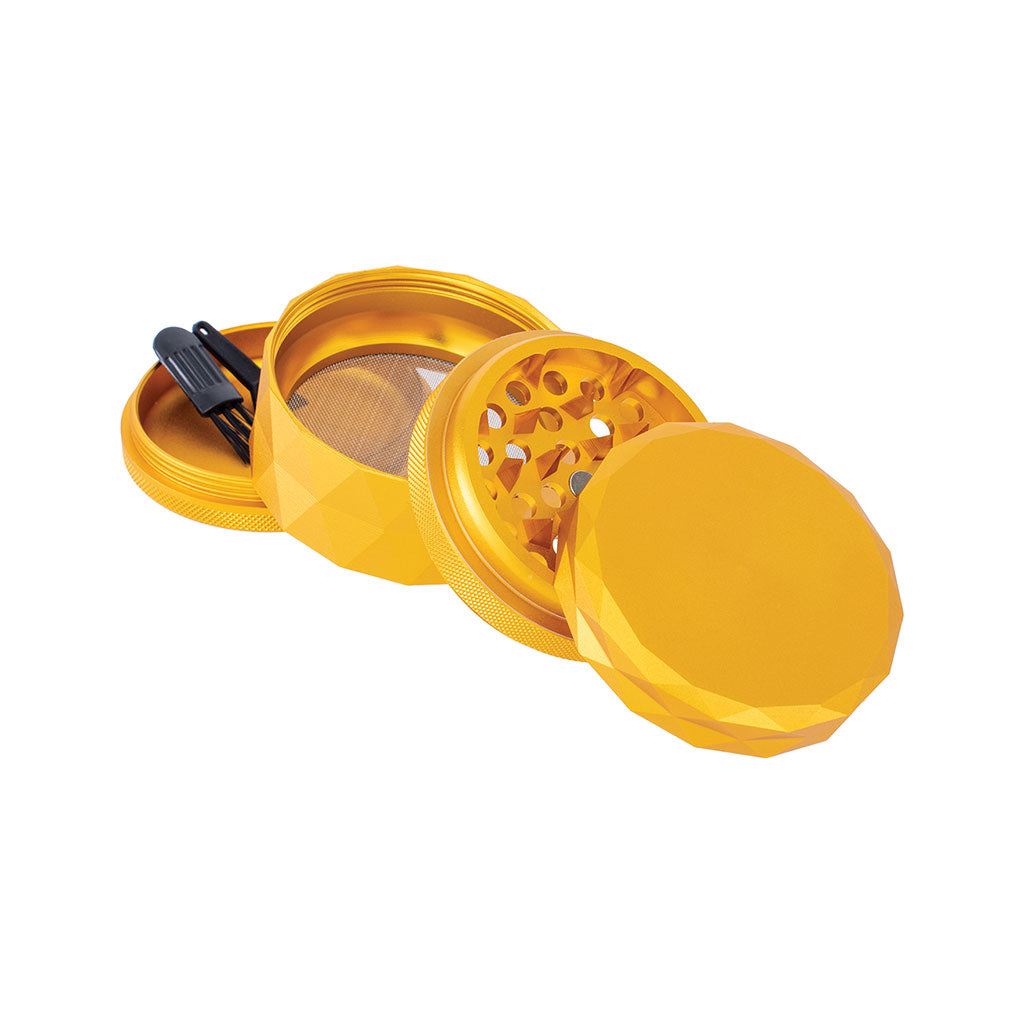 Gold Harlequin Pattern Grinder Wholesale | Green Flower