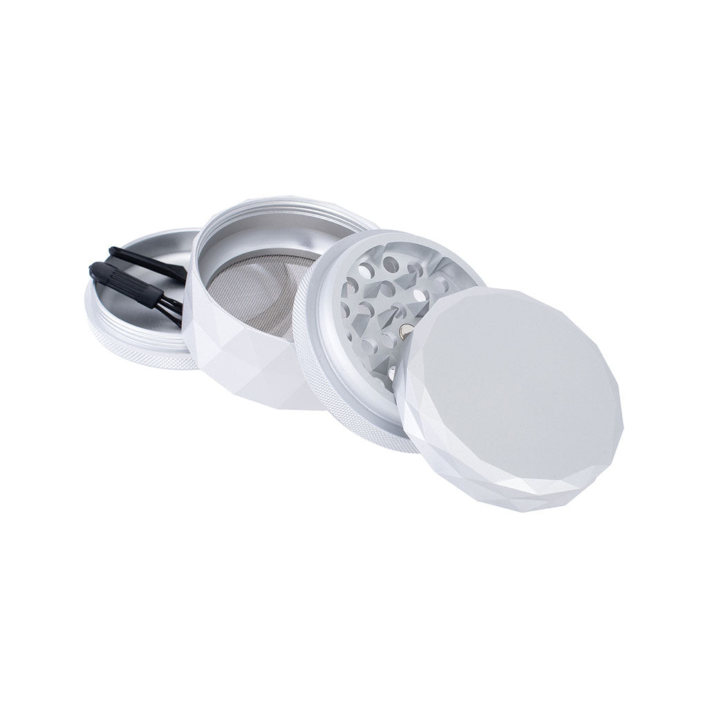 Silver Harlequin Pattern Grinder Wholesale | Green Flower