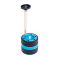 Light Blue Aluminium Grinder w/ Cone Holder & Funnel by Green Flower - Wholesale