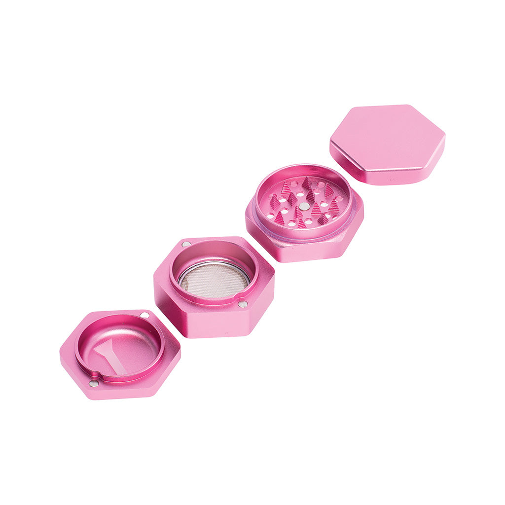 55mm Pink Hexagon 1-Click Magnetic Grinder Wholesale