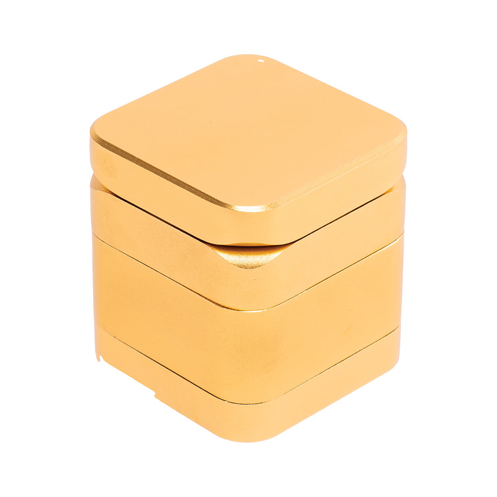 55mm Gold Square 1-Click Magnetic Grinder by Green Flower - Wholesale