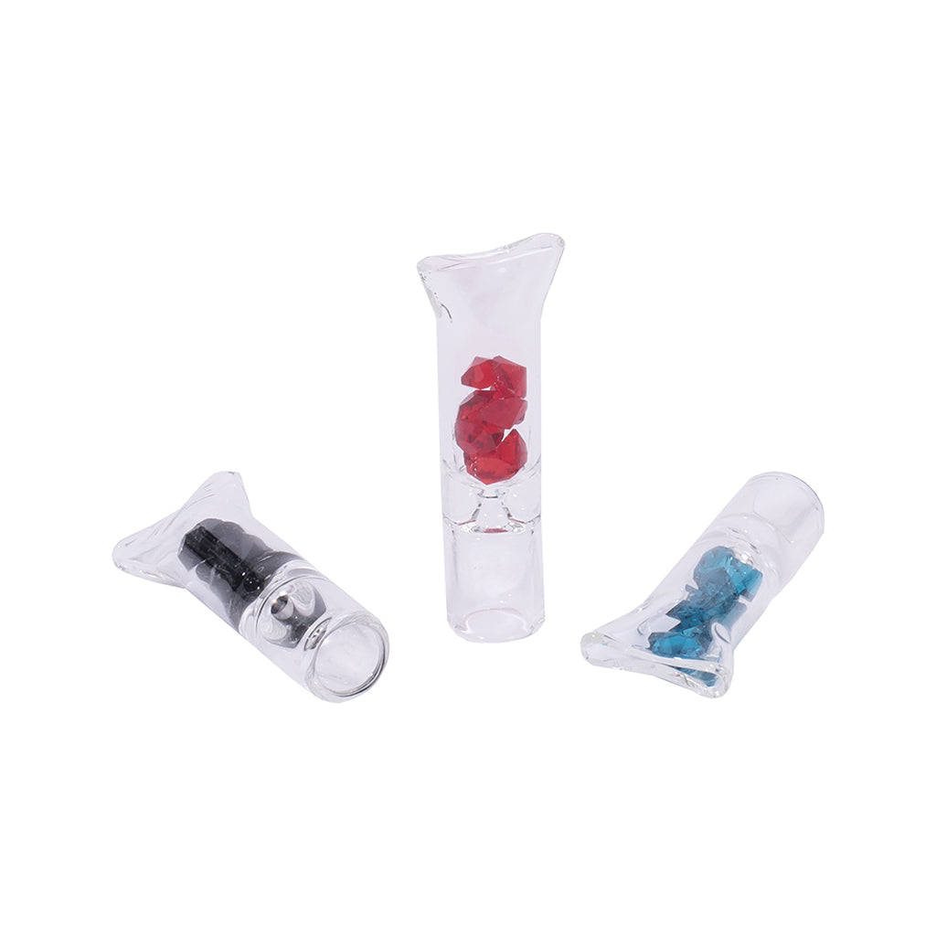 48ct. Clear Glass Tip With Stone by Green Flower - Wholesale