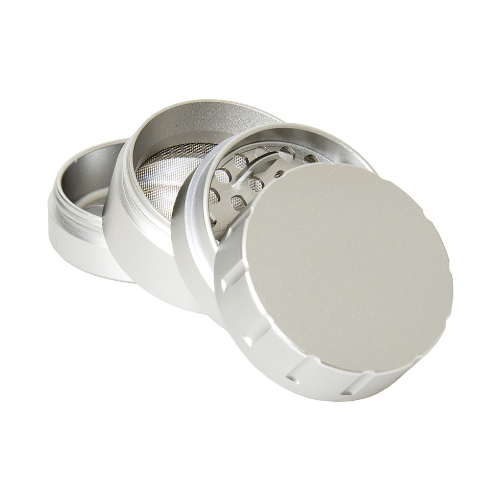 4 Stage Zinc Silver Grinder Wholesale | Green Flower | Smoke & Vape Wholesale