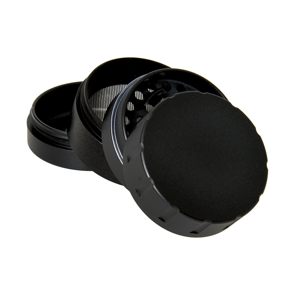 4 Stage Zinc Black Grinder Wholesale | Green Flower | Smoke & Vape Wholesale