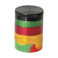 4 Part Rasta Color Grinder W/  Nonstick Container by Green Flower - Wholesale