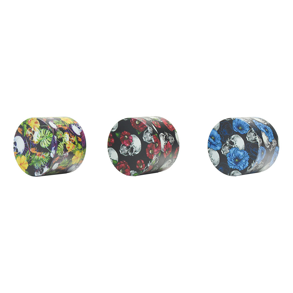 12ct 4-Part Skull Design Grinder - 50mm by Green Flower - Wholesale