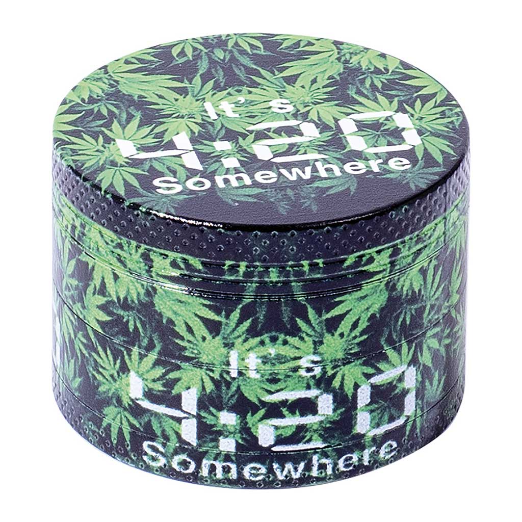 12ct. 4 Part Leaf Design Grinder 50mm. Zinc Alloy by Green Flower - Wholesale