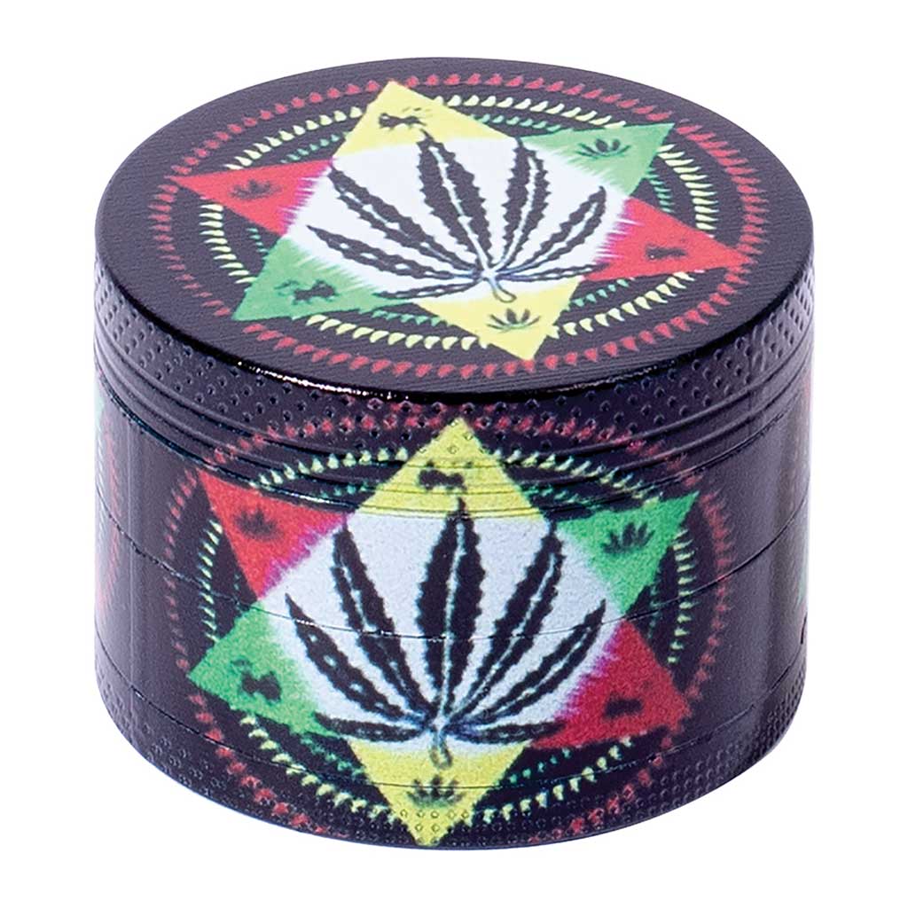 12ct. 4 Part Leaf Design Grinder 50mm. Zinc Alloy Wholesale