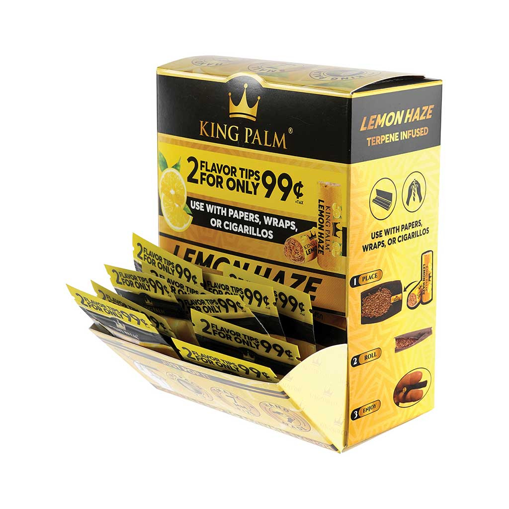 50ct. 2pk. King Palm Terp Filters - Lemon Haze - PP $.9 Wholesale