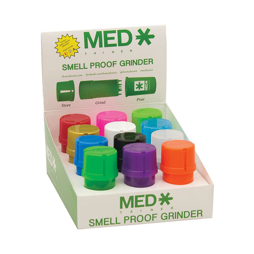 12ct. Medtaine Storage Container W/ Built-in Grinder by Medtainer - Wholesale