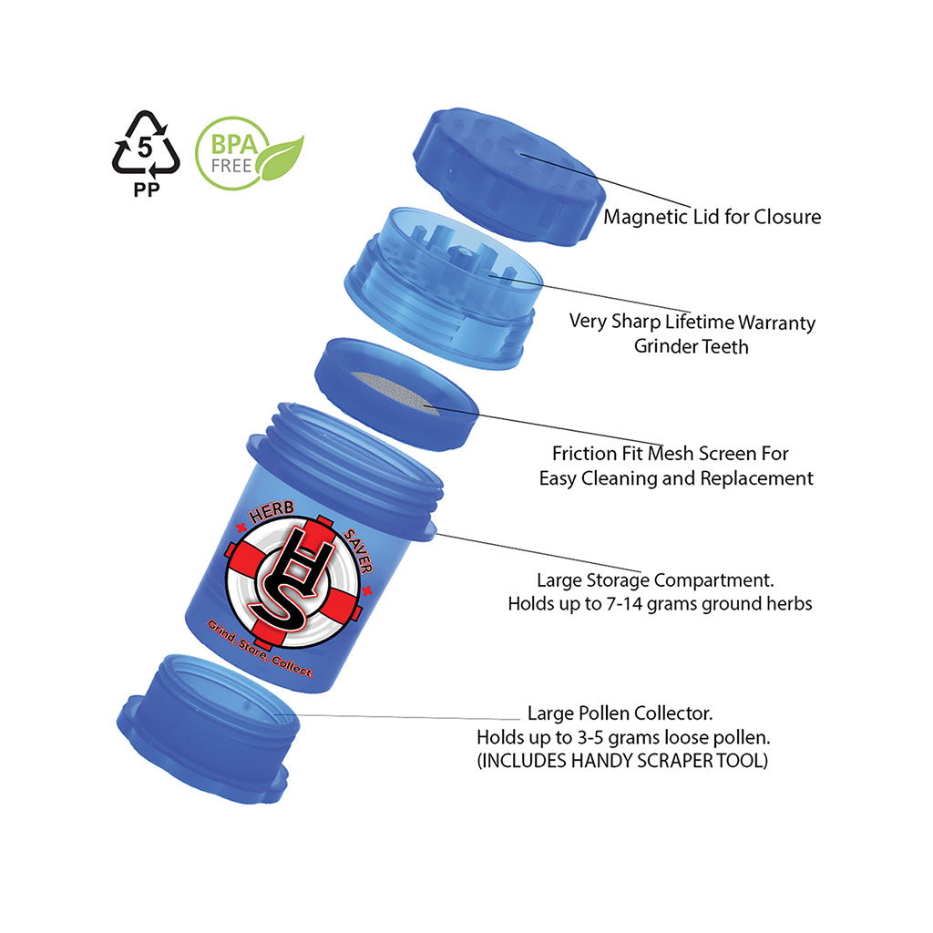 6ct. Large Herb Saver Grinder Wholesale | HerbSaver | Smoke & Vape Wholesale