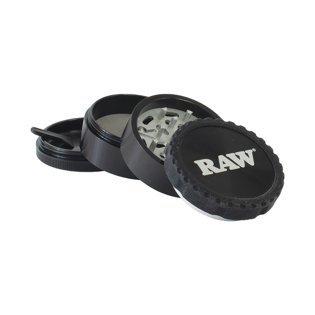 Black Raw Life 4- Piece Grinder Wholesale | Raw | Smoke & Vape Wholesale