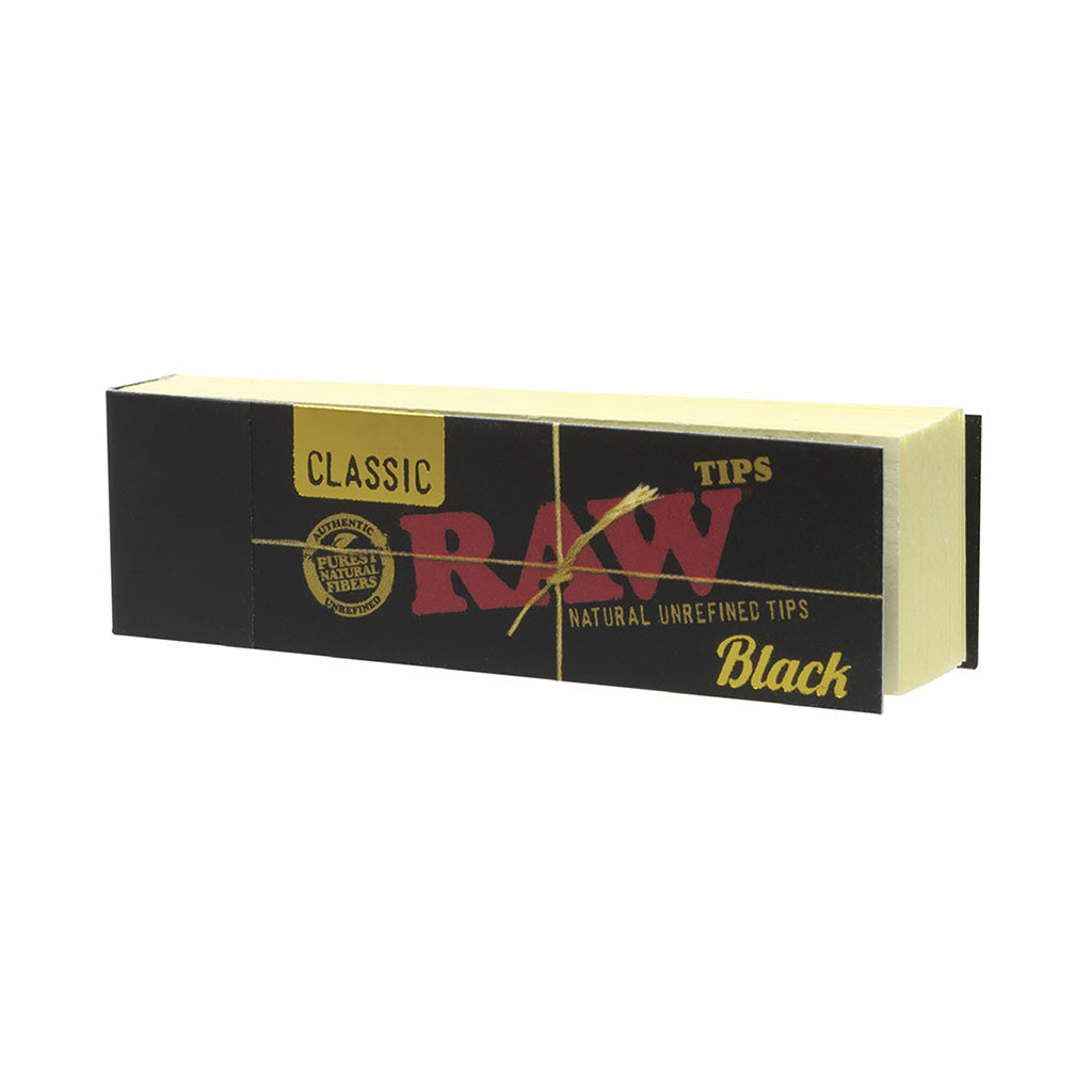 50ct. RAW Black Rolling Tips Wholesale | Raw | Smoke & Vape Wholesale