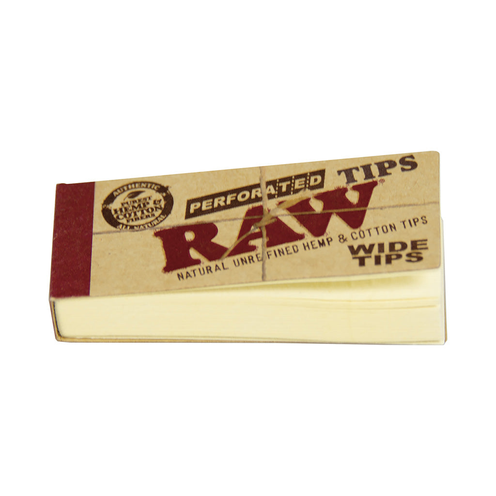 50ct. Raw Wide Tips Perforated Hemp Cotton Wholesale | Raw