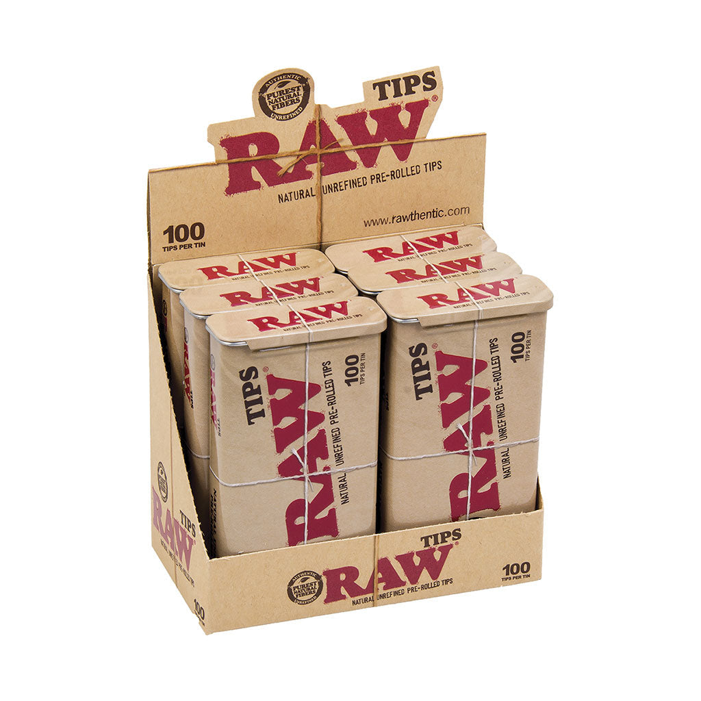 6ct. Raw Pre-rolled Tips In Tin 100/tin by Raw - Wholesale