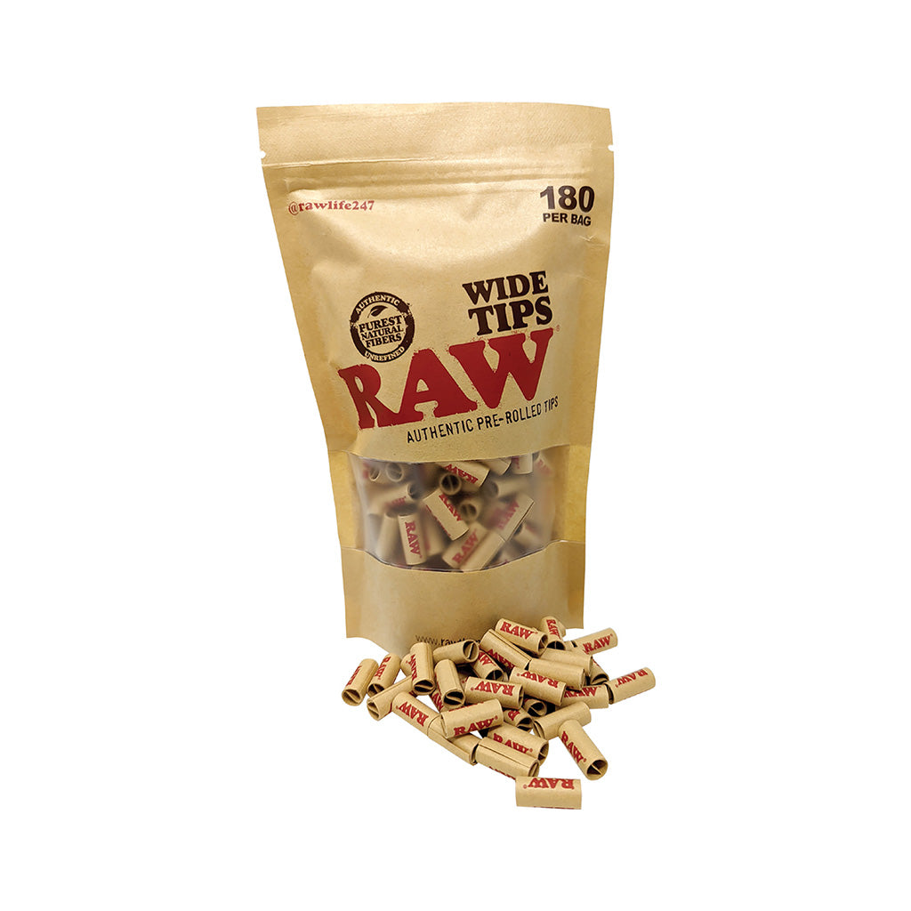 180ct. Raw Wide Tips Pre-Rolled Bag by Raw - Wholesale