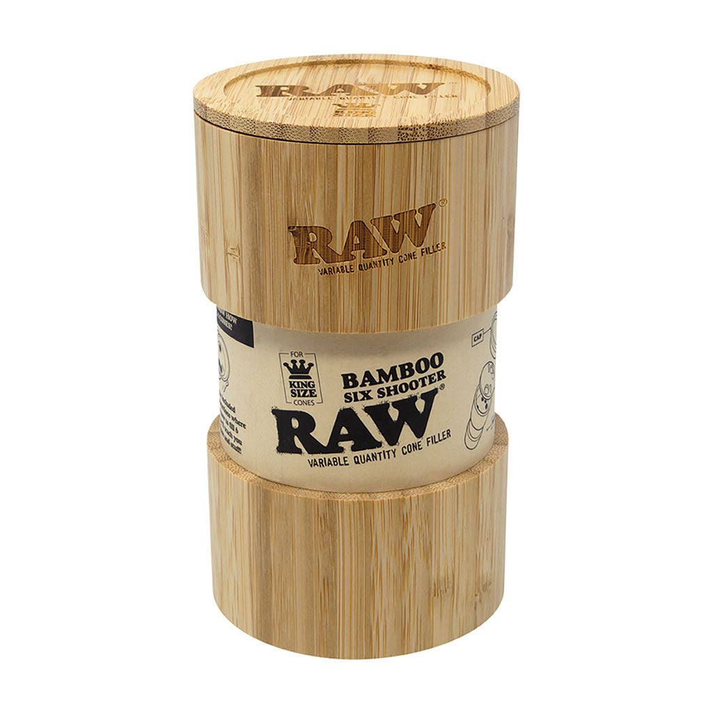 Raw Bamboo Six Shooter Cone Filler - King Size by Raw - Wholesale